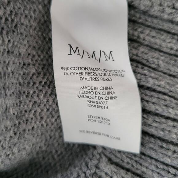 CAbi Eden Pullover Sweater Turtleneck Gray Bell Sleeves Gray Floral Women Medium - Picture 12 of 13